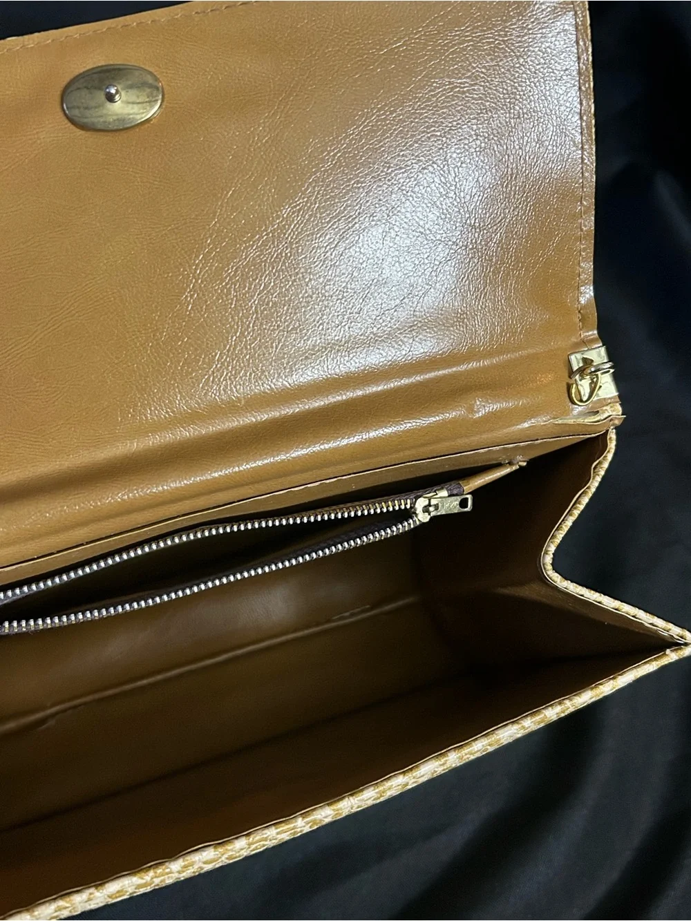Gold Snakeskin Embossed Women’s Clutch Bag